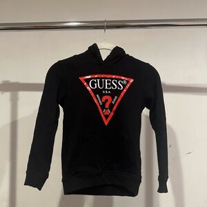 Guess Kids Black Sweatshirt with Red Triangle Logo